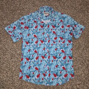 RSVLTS Men's Blue and Red Patterned Shirt